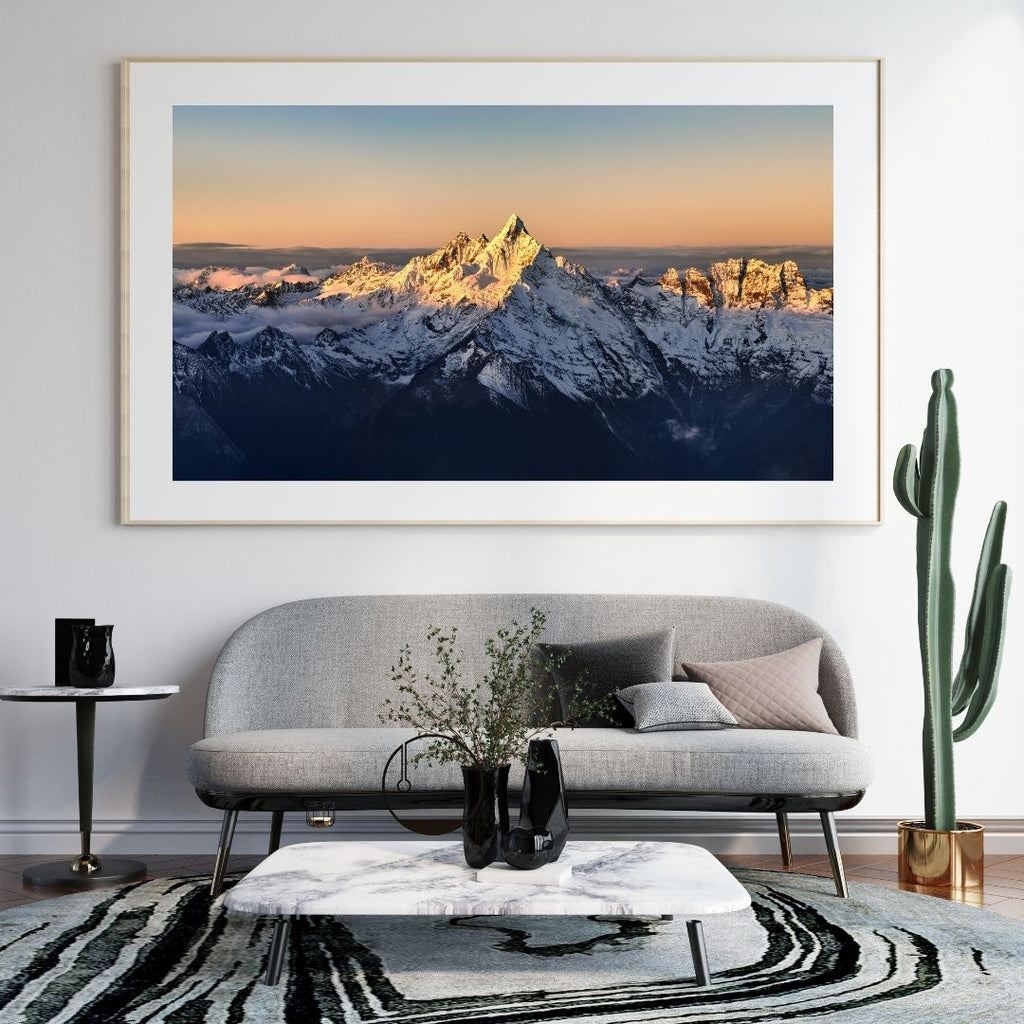 Golden Summit Majesty | Premium Mountain Wall Art