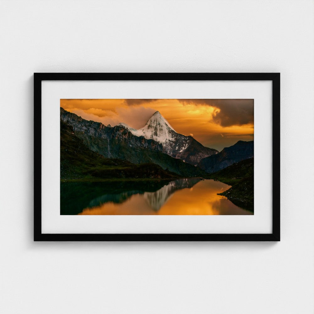 Mirror of the Sacred Mountain | Premium Frames Mountain Wall Art