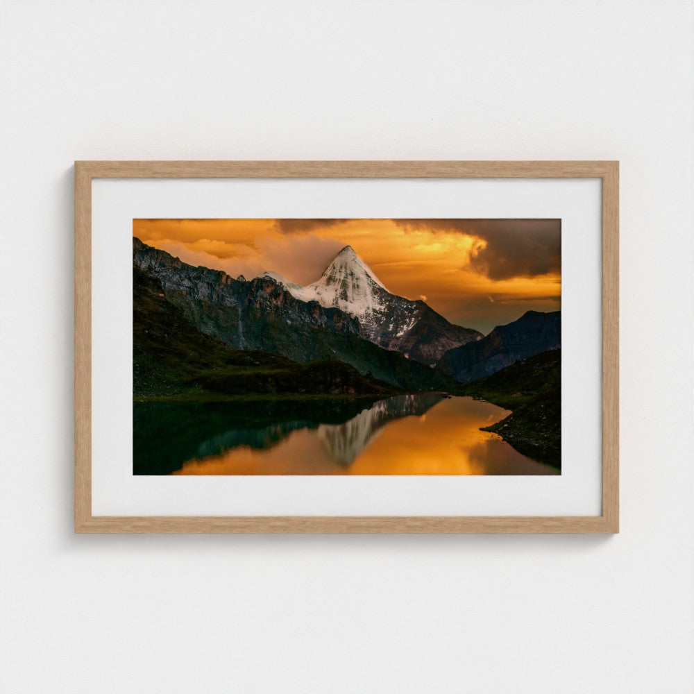 Mirror of the Sacred Mountain | Premium Frames Mountain Wall Art