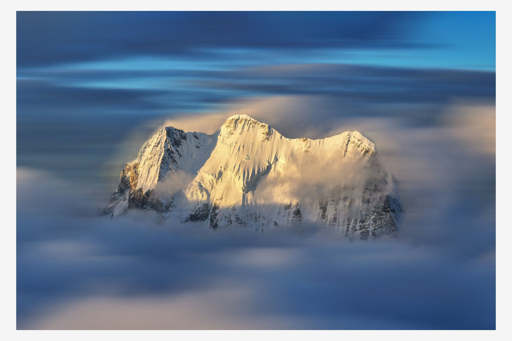 Golden Summit Above the Clouds | Premium Mountain Wall Art