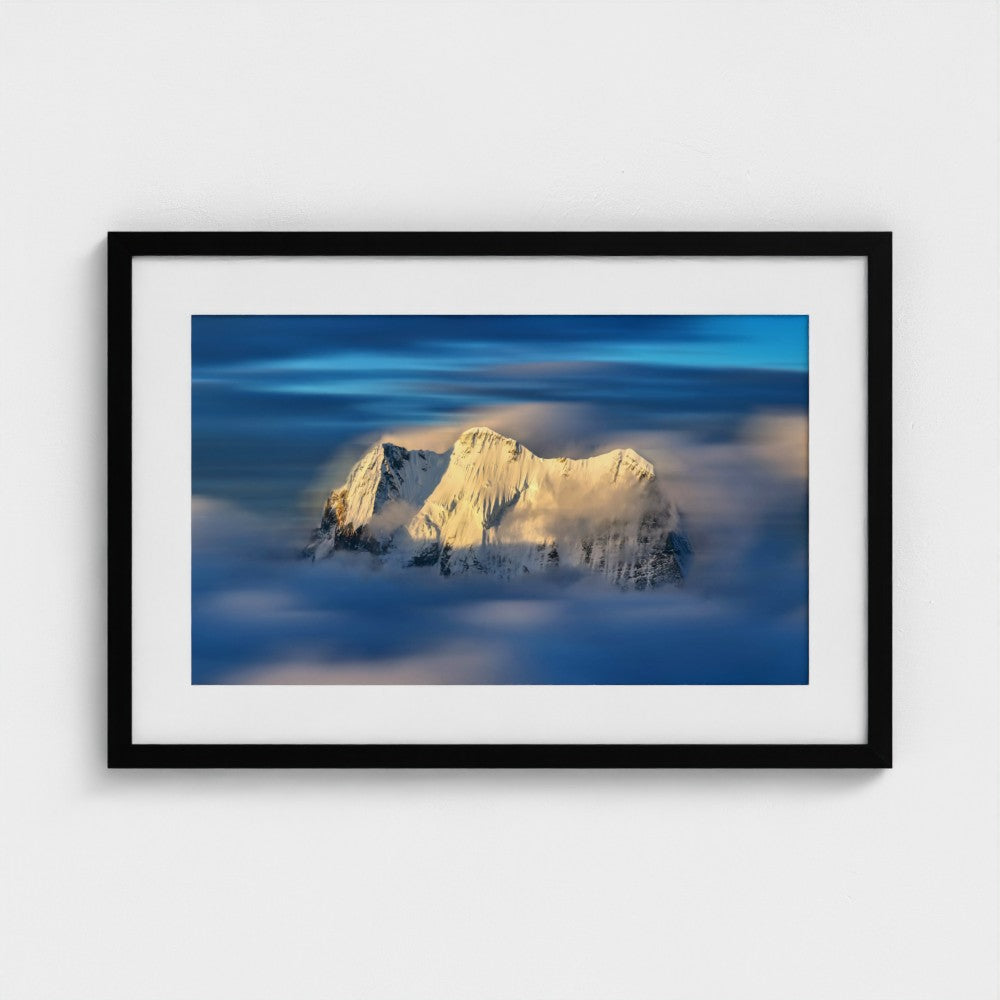 Golden Summit Above the Clouds | Premium Mountain Wall Art
