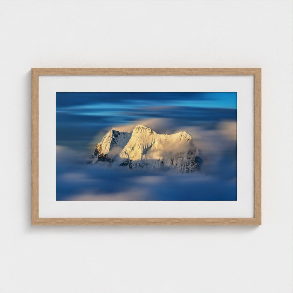 Golden Summit Above the Clouds | Premium Mountain Wall Art