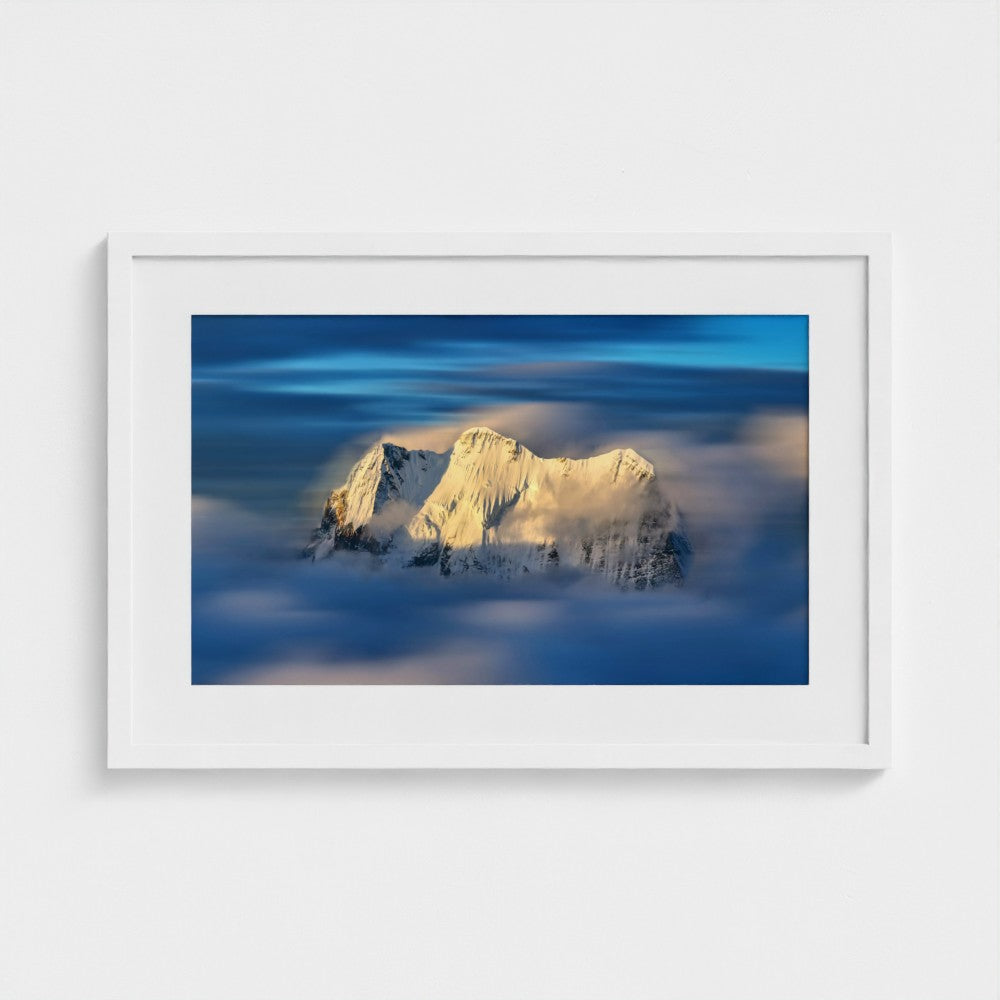 Golden Summit Above the Clouds | Premium Mountain Wall Art