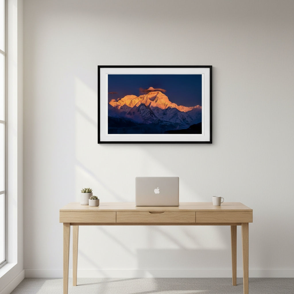 Golden Crown Peak | Premium Framed Mountain Wall Art