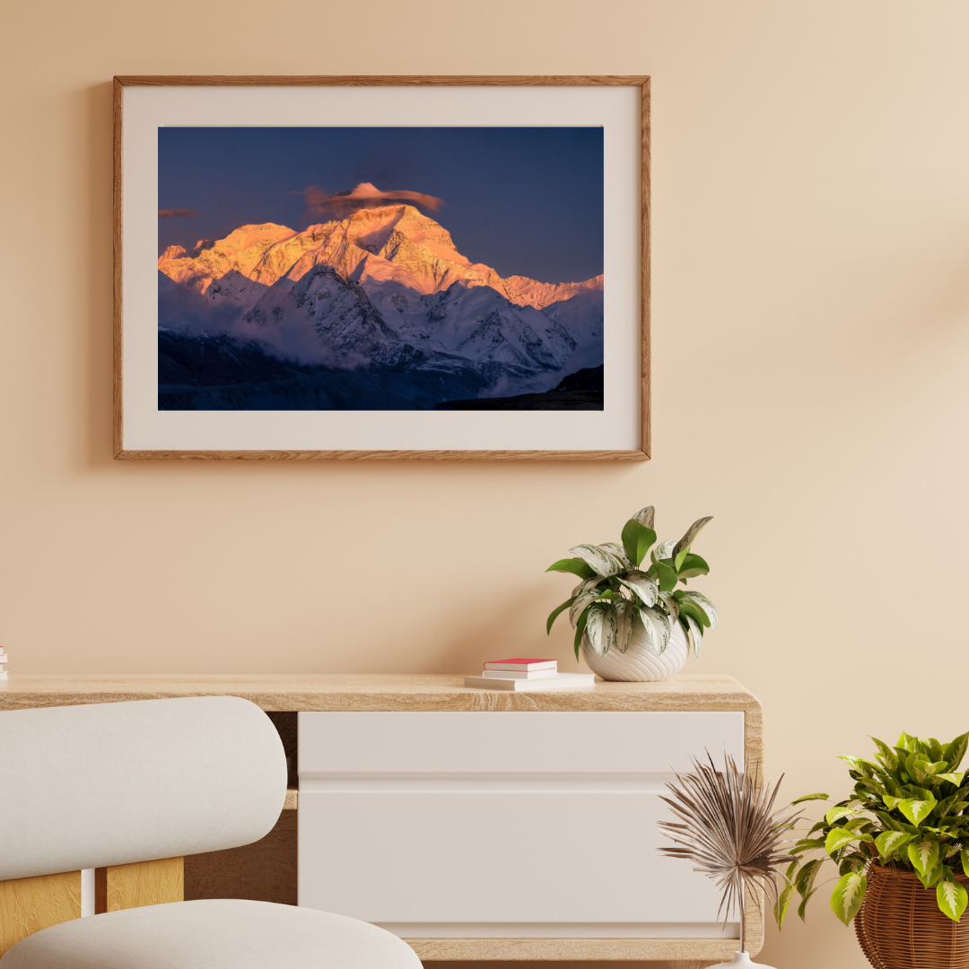 Golden Crown Peak | Premium Framed Mountain Wall Art