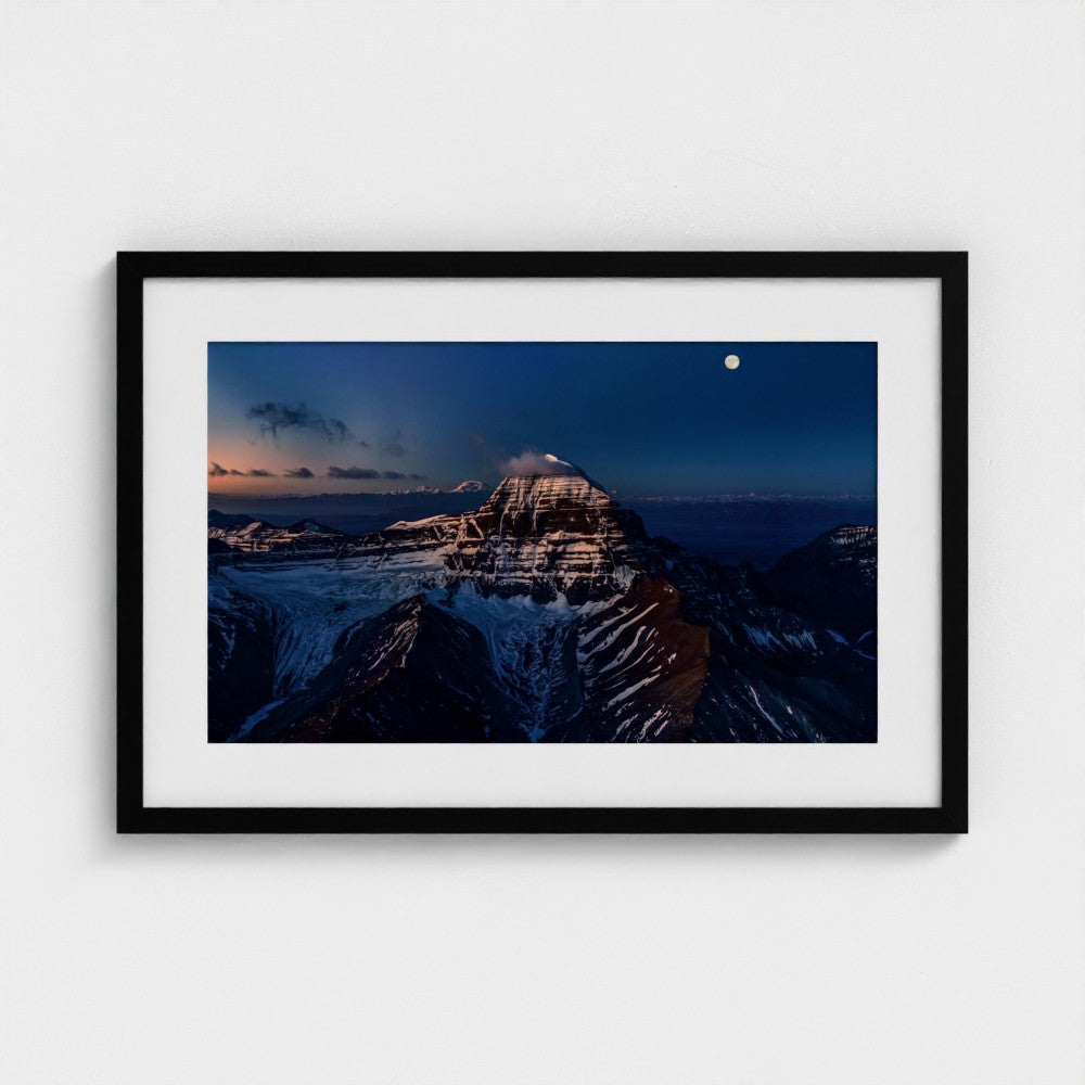 Moon Above the Horizon | Himalayan Series | Framed Print