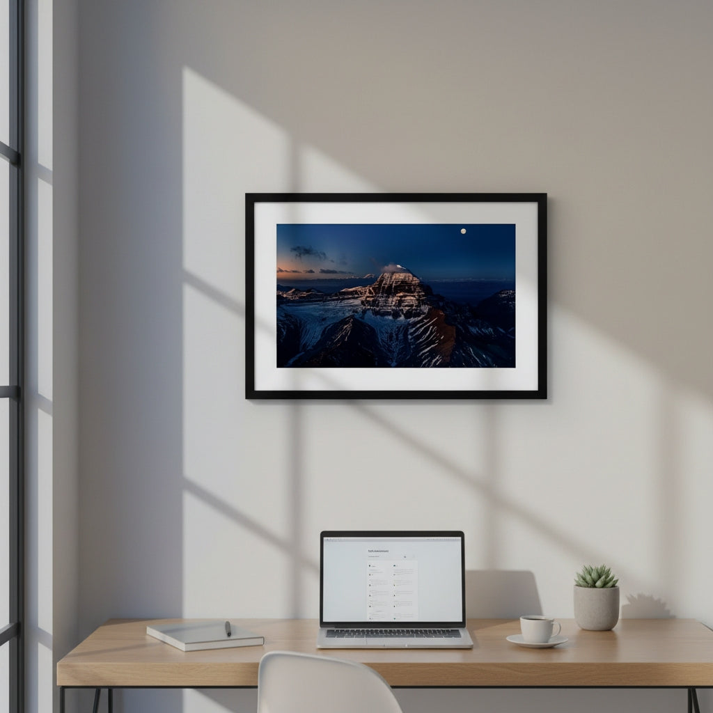 Moon Above the Horizon | Himalayan Series | Framed Print