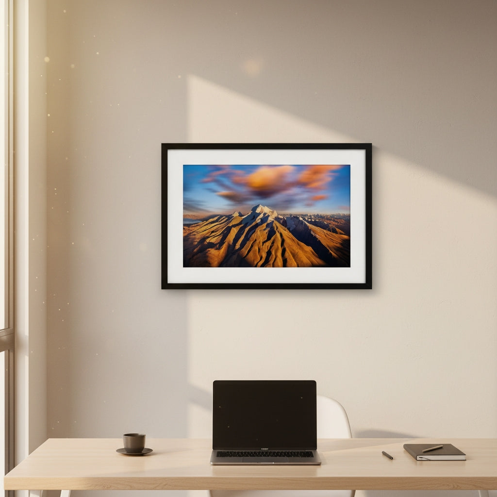 Golden Ridge Summit | Himalayan Series | Framed Print