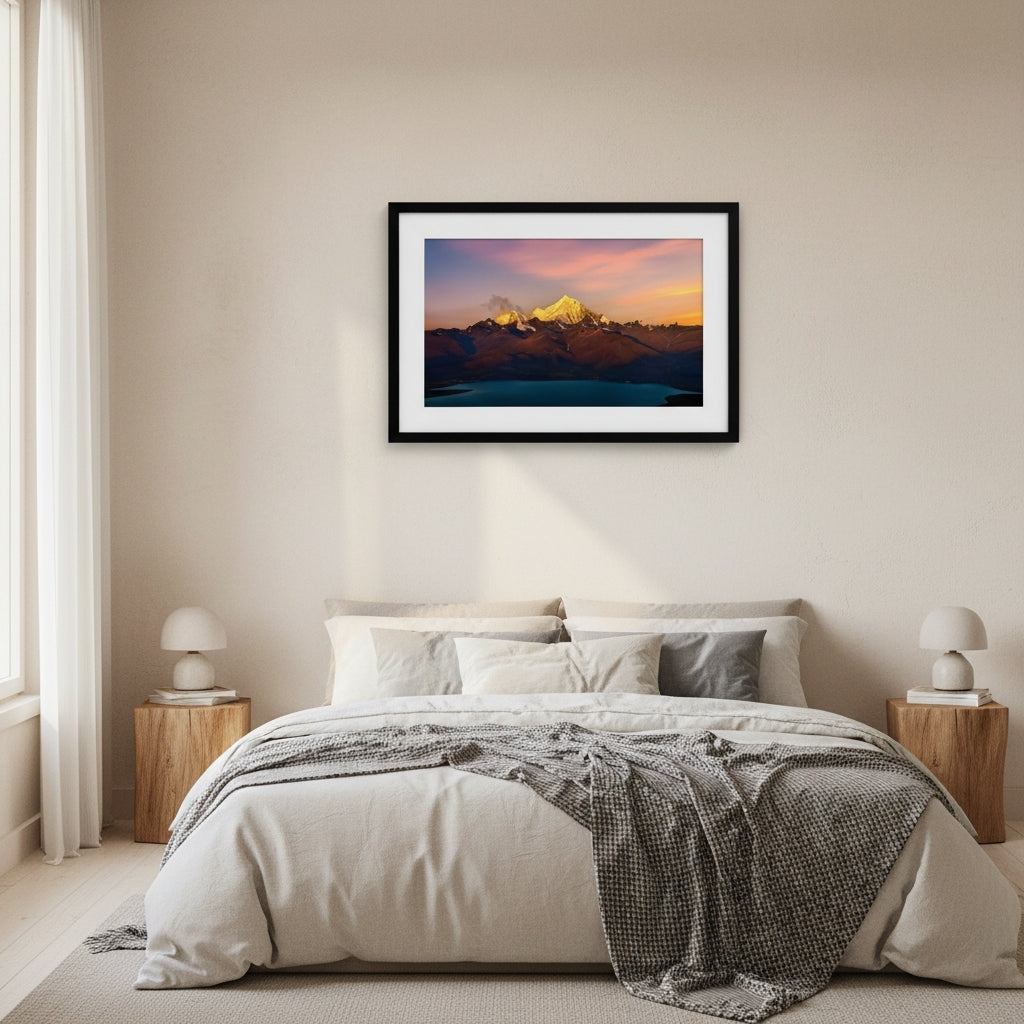Golden Peaks Reflected | Himalayan Series | Framed Print