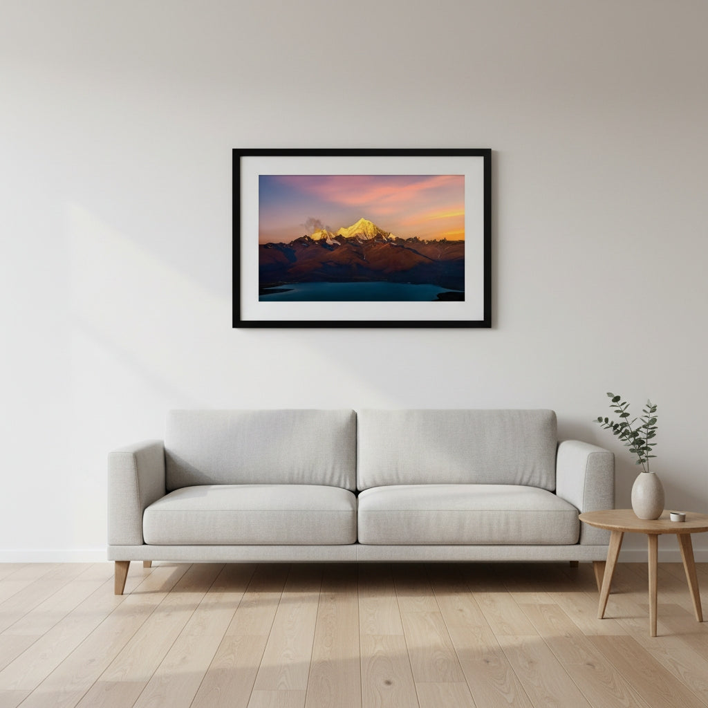 Golden Peaks Reflected | Himalayan Series | Framed Print