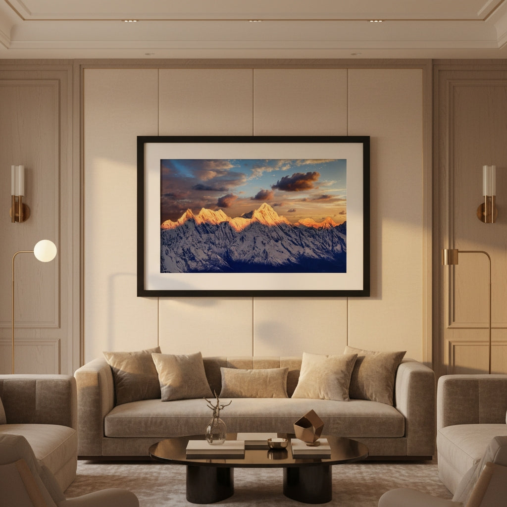 Light on the Snow Ridges | Himalayan Series | Framed Print