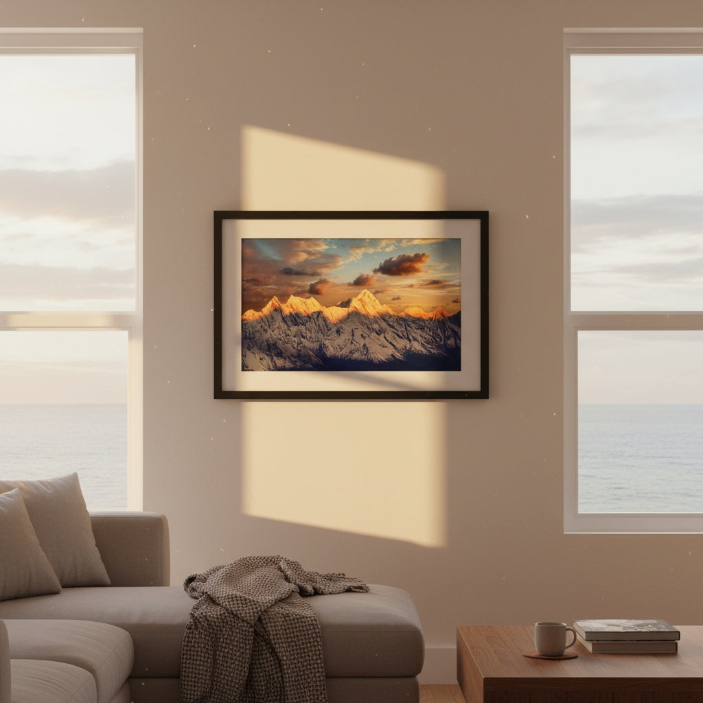 Light on the Snow Ridges | Himalayan Series | Framed Print