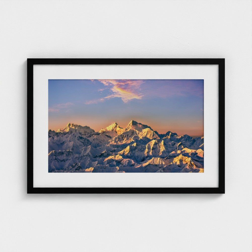 First Light on Snow Peaks | Himalayan Series | Framed Print