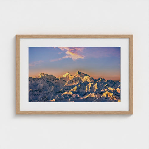 First Light on Snow Peaks | Himalayan Series | Framed Print