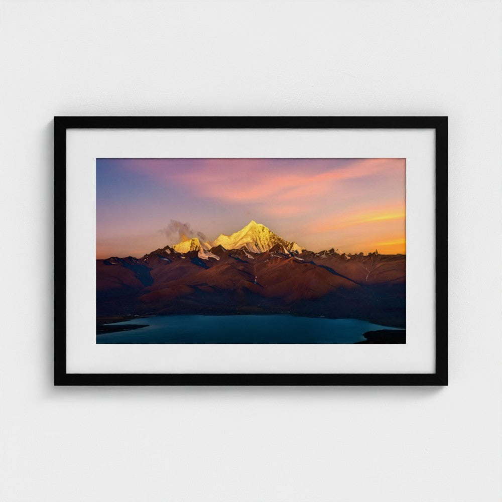 Golden Peaks Reflected | Himalayan Series | Framed Print