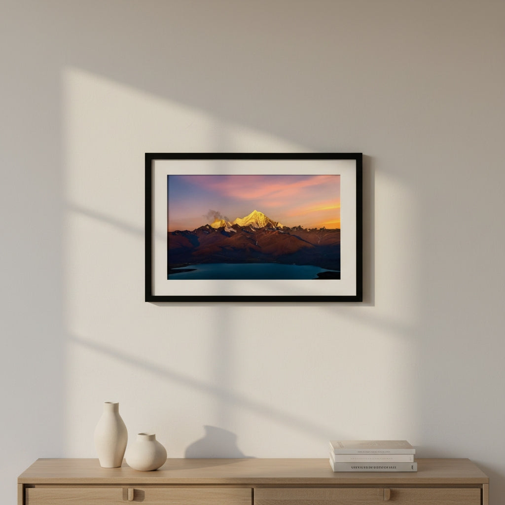 Golden Peaks Reflected | Himalayan Series | Framed Print
