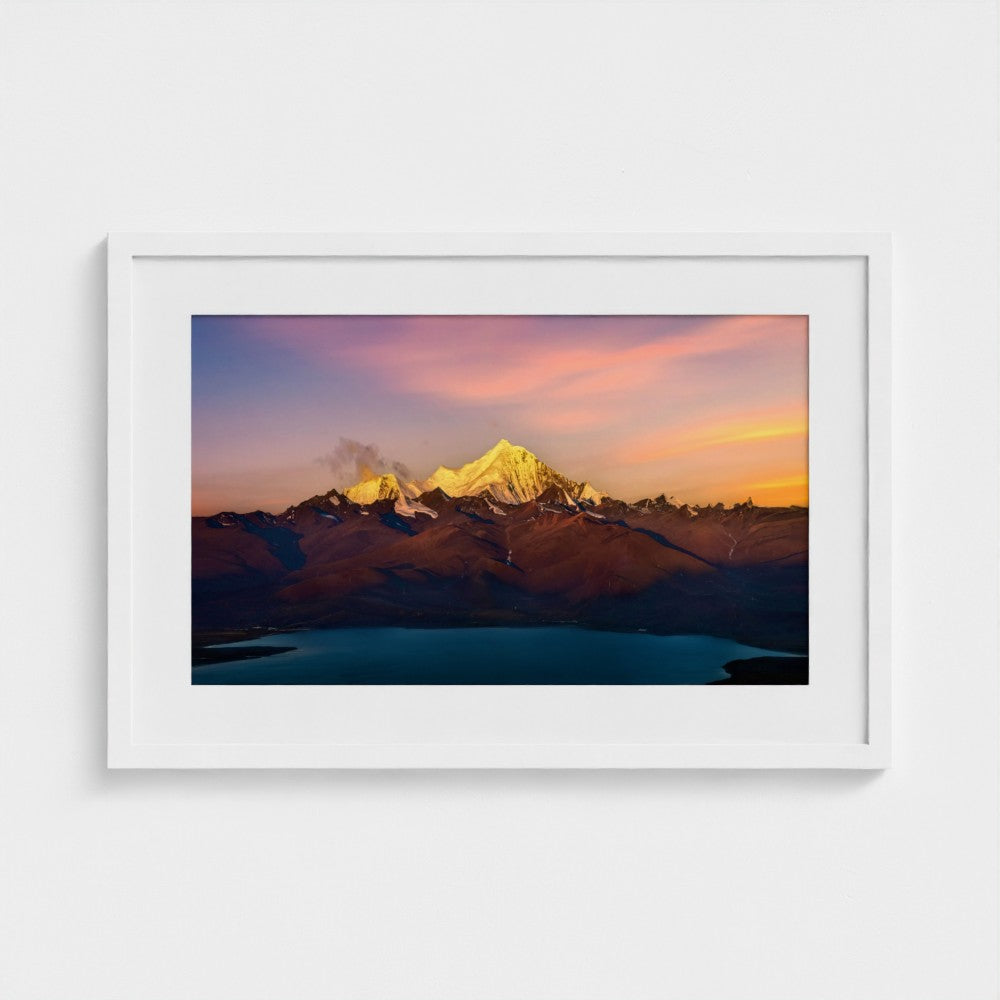 Golden Peaks Reflected | Himalayan Series | Framed Print
