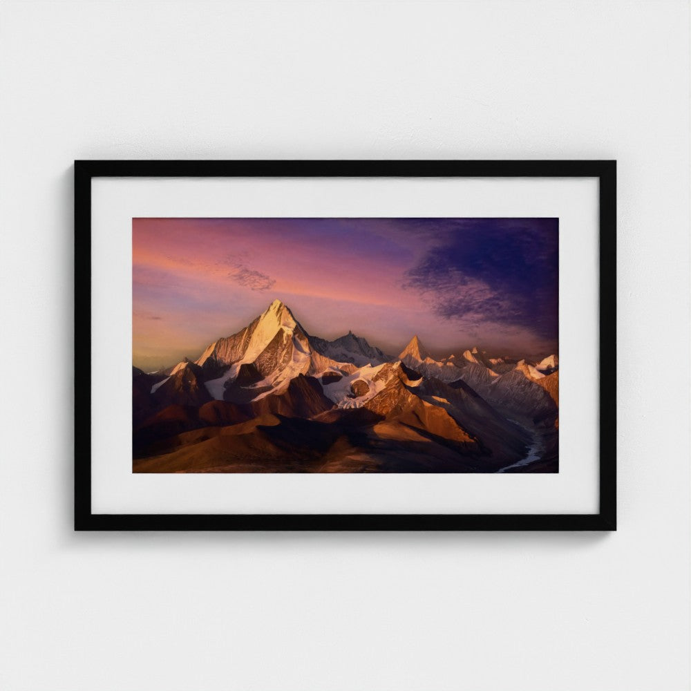 Peak in the Last Light | Himalayan Series | Framed Print
