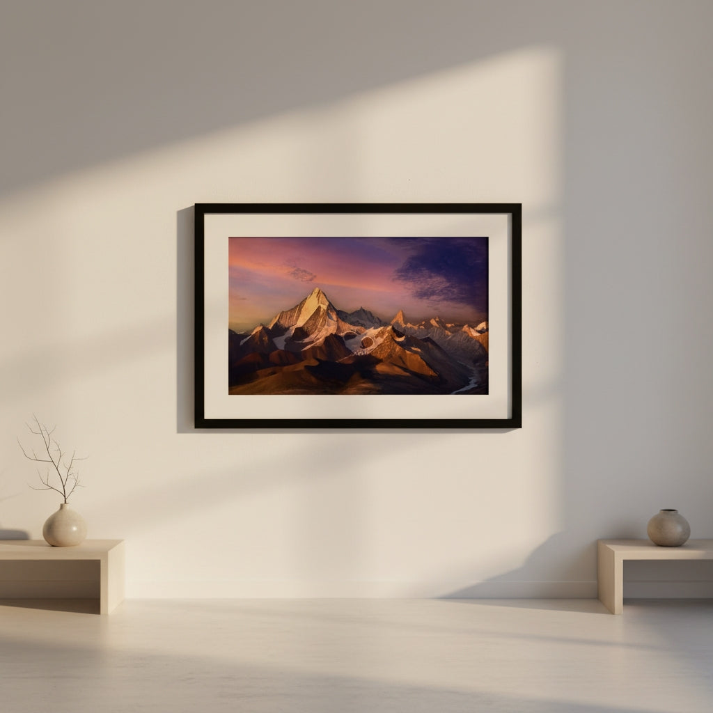 Peak in the Last Light | Himalayan Series | Framed Print