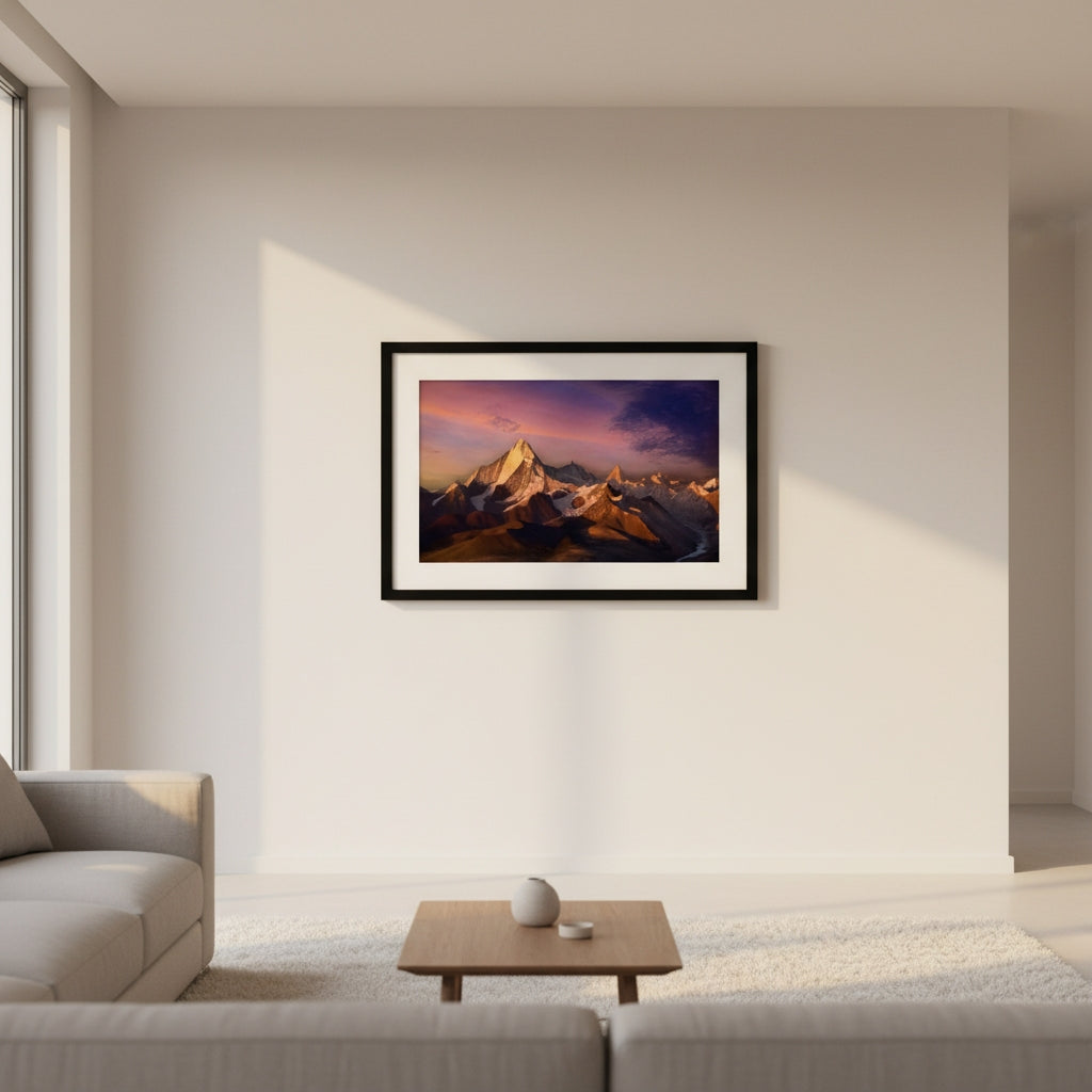 Peak in the Last Light | Himalayan Series | Framed Print