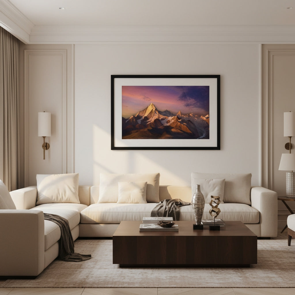 Peak in the Last Light | Himalayan Series | Framed Print