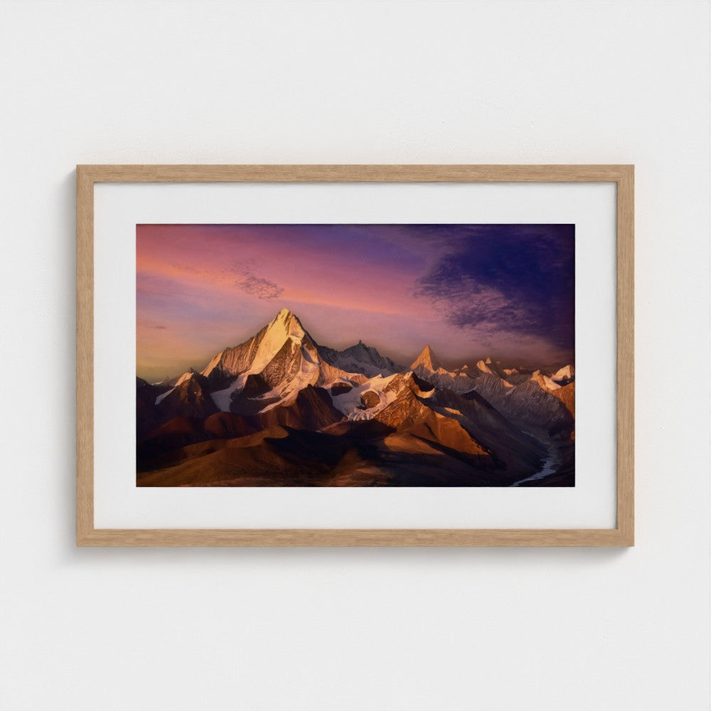 Peak in the Last Light | Himalayan Series | Framed Print